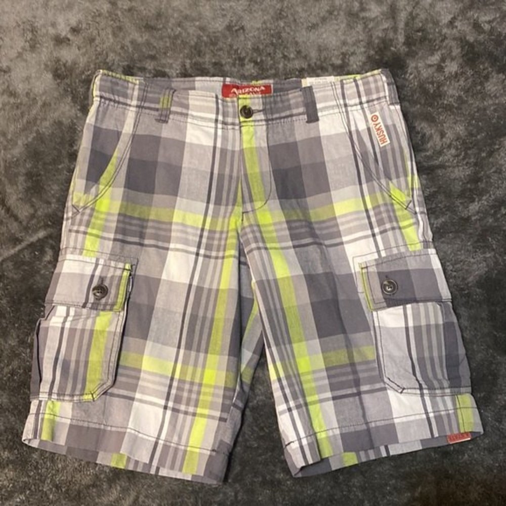 ⛺️ Arizona | NWT - Boys Plaid Cargo Shorts | Size: 14 Husky